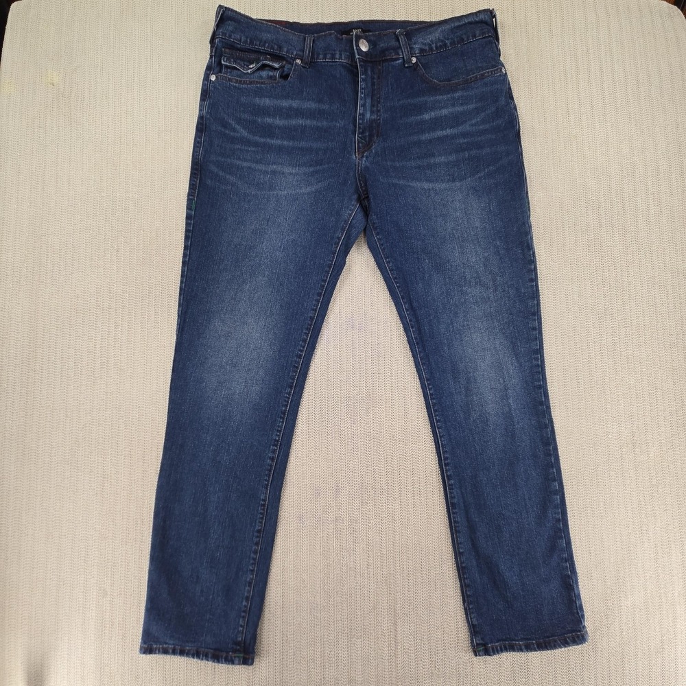 True Religion Jeans Mens 36x31 Blue Rocco Relaxed Skinny Stretch Denim Pants
